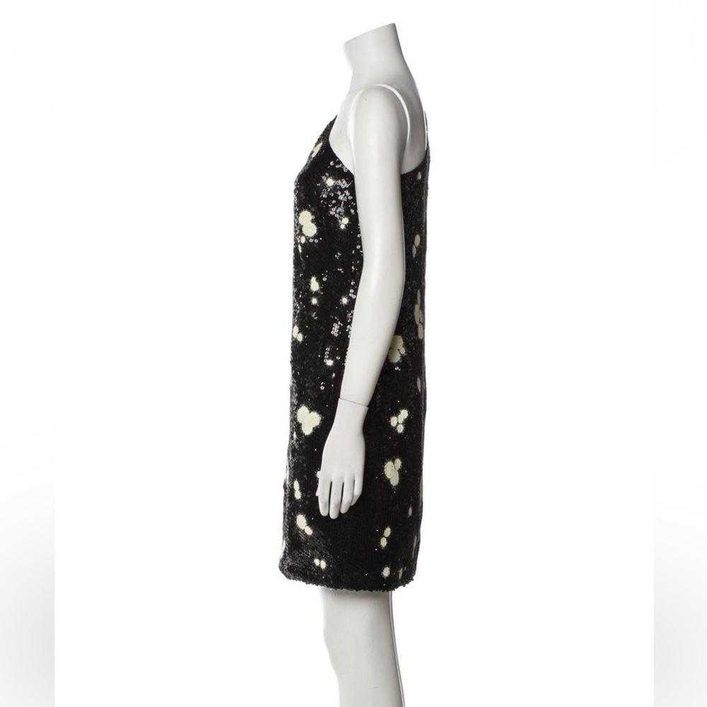 Michael Kors - Black Abstract Sequin One Shoulder Dress - size 8 - Picture 2 of 15